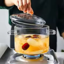 Olla de Vidrio Antiadherente y Resistente al Calor GlassCook Pro