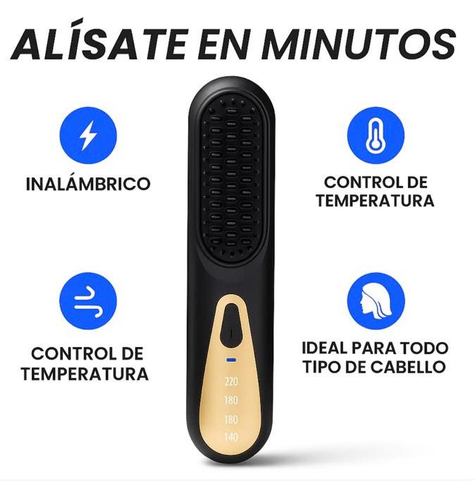 Cepillo Alisador Portátil Hair Pro Negro